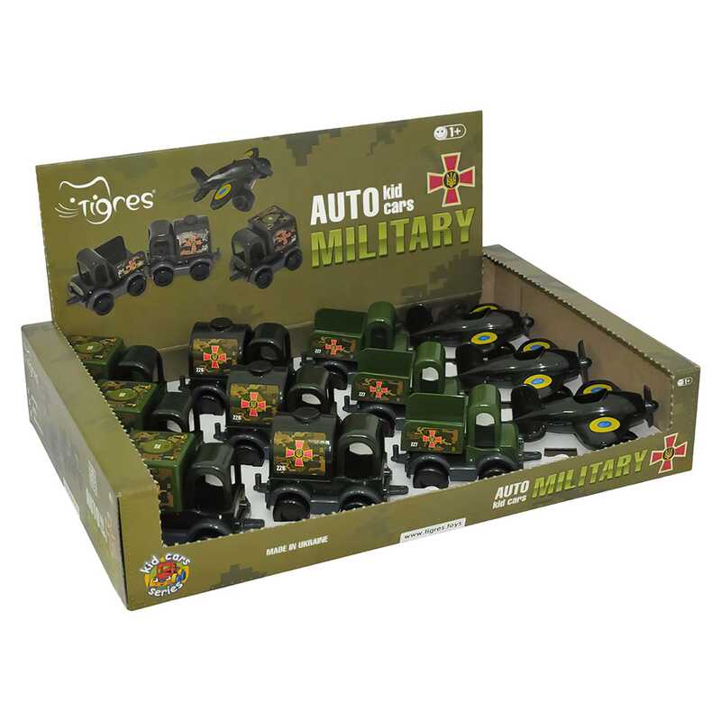 Picture of гр Авто "Kid cars" бокс військовий 39899 ЦІНА ЗА 12 ШТУК У БОКСІ (96) "Tigres"