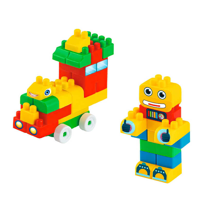 Picture of гр Конструктор "Mini Blocks №1" (50 деталей) 116/1 (24) "Bamsic", наліпки, в пакеті