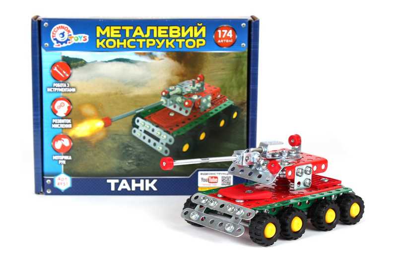 Picture of гр Конструктор метал "Танк" 4951 (10) "Technok Toys" 174 деталі, в коробці