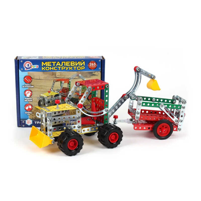 Picture of гр Конструктор метал "Трактор з причепом" 4876 (10) "Technok Toys" 265 деталей, в коробці