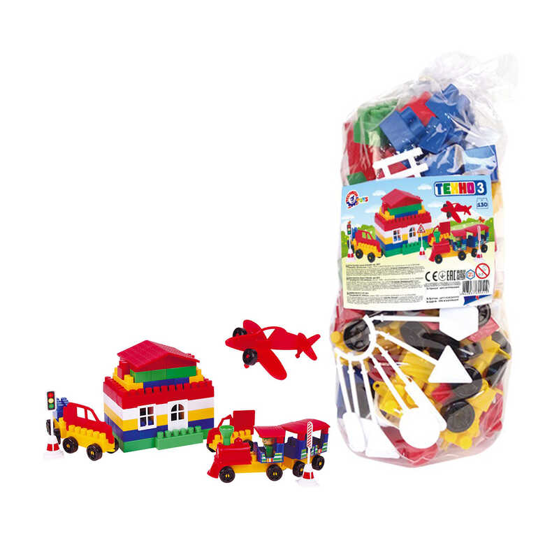 Picture of гр Конструктор №3 0519 (10) "Technok Toys" 130 деталей, в пакеті
