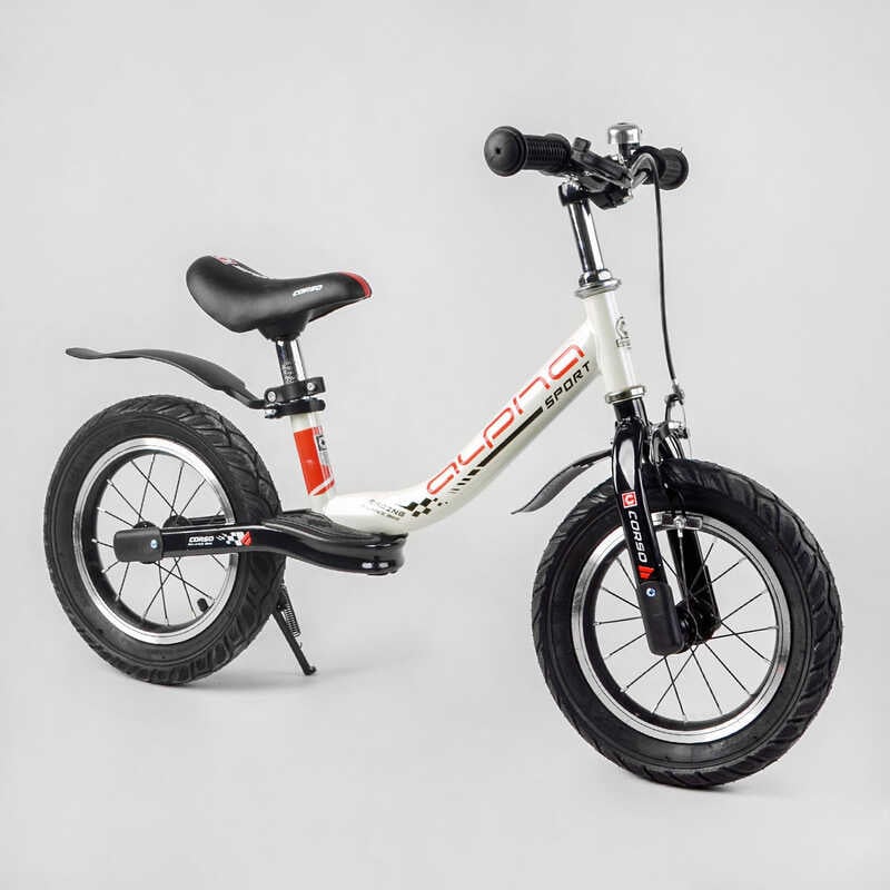 Picture of Велобіг Corso "Alpha Sport" 57200 (1) сталева рама, надувні колеса 12", ручне гальмо, підніжка, крила, дзвіночок, в коробці