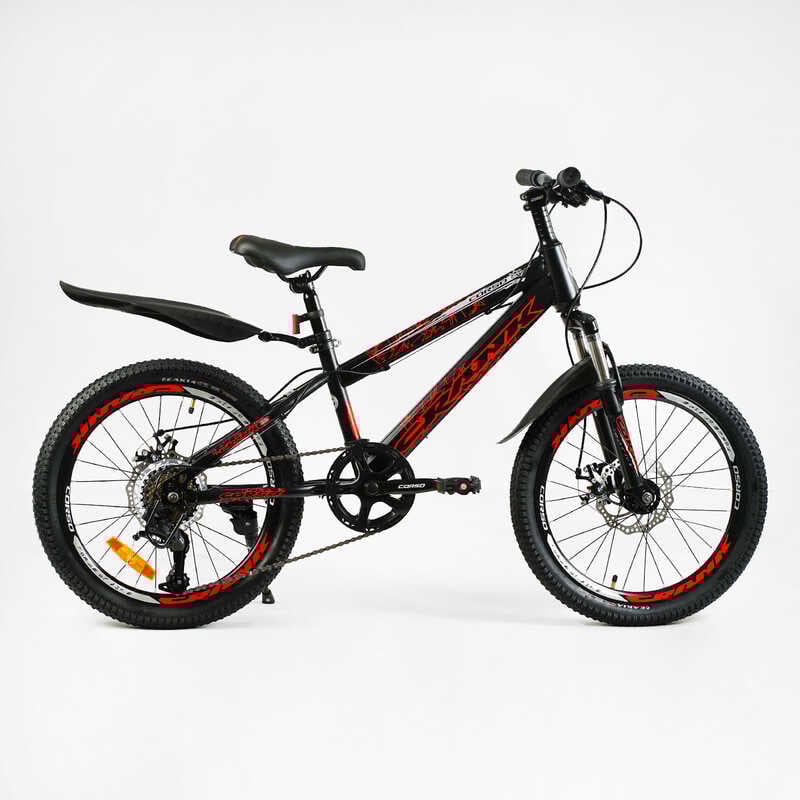 Picture of Дитячий спортивний велосипед 20’’ CORSO «Crank» CR-20820 (1) сталева рама, обладнання Saiguan 7 швидкостей, зібран на 75%
