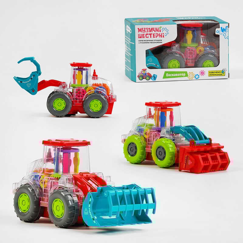 Picture of Екскаватор на батарейках 17095 (48) "WToys" УКРАЇНСЬКЕ ОЗВУЧУВАННЯ, 2 види, шестерні, пісня, підсвічування, автоматичний рух, в коробці